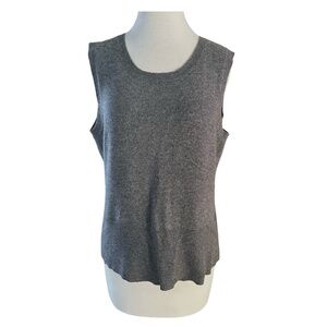 SACKS FIFTH AVENUE Women’s Gray Cashmere Top Blouse Vest Size L Sleeveless
